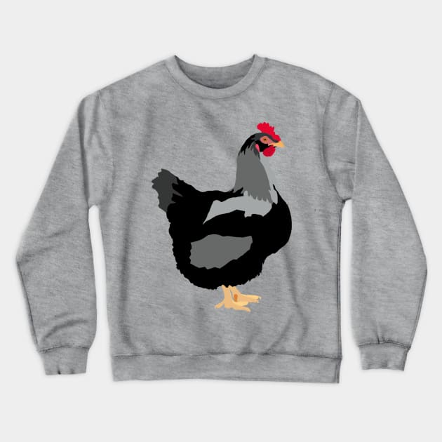 Black Backyard Chicken Crewneck Sweatshirt by KA Textiles and Designs